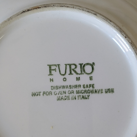 Rare Find Furio Home Italy La Primula Serving Bowl  Blue Yellow Large Size - Picture 3 of 3